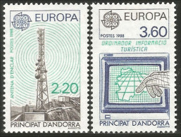 EU88-1-2d EUROPA-CEPT 1988 Andorre Ordinateur Computer Antenne Antenna MNH ** Neuf SC - Informatique