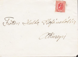 1913. ISLAND. Two Kings. 10 Aur Red. Perf. 12 3/4, Wm. Crown.  With Nummeral Cancel 133 ?. On ... (Michel 53) - JF546094 - Covers & Documents