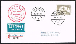 1958. Gustav Holm. 5 Kr. Grå FDC 14-8-1958. (Michel 41) - JF104060 - Brieven En Documenten