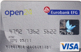 GREECE - Open 24, Eurobank EFG Visa, 01/07, Used - Geldkarten (Ablauf Min. 10 Jahre)