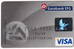 GREECE - Eurobank EFG Visa, 04/07, Used - Credit Cards (Exp. Date Min. 10 Years)