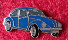 SUPER PIN'S VOLKSWAGEN "COCCINELLE En émail Grand Feu Base ARGENT, 1,5X1,3cm - Jaguar