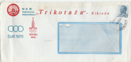 Yugoslavia Cover Trikotaza Kikinda,motive 1979 Mediterranean Games Split Croatia And Olympic Games 1980 Moscow Russia - Covers & Documents
