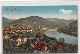 39104009 - Eberbach.  Ein Blick Auf Die Stadt Von Westen Aus Gesehen Gelaufen. Leichter Stempeldurchdruck, Leichte Ecka - Eberbach