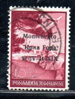 MONTENEGRO 1941 POSTA AEREA AIR MAIL SOPRASTAMPATO OVERPRINTED  10d USATO USED OBLITERE' - Montenegro