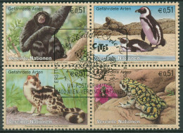 UNO Wien 2002 Gefährdete Tiere Siamang Pinguin Kröte 357/60 ZD Gestempelt - Used Stamps
