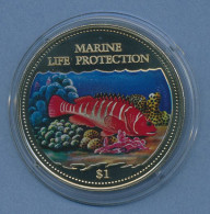 Cook-Inseln 1 Dollar 2000 Meeresschutz Fische Sägebarsch Pp In Kapsel (m4531) - Cook