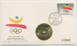 Spanien 1992 Olympische Sommerspiele Barcelona Numisbrief 25 Pesetas (N237) - 25 Pesetas