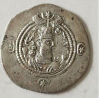 SASANIAN KINGS. Khosrau II. 591-628 AD. AR Silver Drachm Year 2  Mint WYHC - Orientalische Münzen