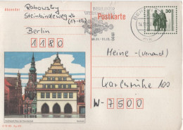 Germany Deutschland DDR 1990 Greifswald, Platz Der Freundschaft, Goethe-Schiller Weimar, Berliner Weihnachts Berlin - Privé Postkaarten - Gebruikt