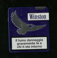 Scatola In Metallo Per Sigarete Italia - Winston Blue - Vuoto - Etuis à Cigarettes Vides