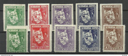 BELARUS 1919 General Bulak-Bulakhov Complete Sets Imperforated + Perforated MNH/MH NB! 1 Stamp Has Thinned Place! - Belarus