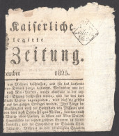 SIGNETTEN POSTMARK STAMP - Zeitungsstempel 1825 Austria - Revenue Tax Stamp - WIENER ZEITUNG Newspaper Signette - Fiscale Zegels