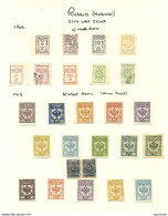 RUSSIA 1918-1920 Civil War = Stamps On Page, Mostly Unused Generals Denikin Judenitch Avalov - Sonstige & Ohne Zuordnung