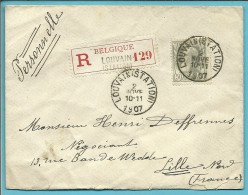 78 Op Brief Aangetekend  Stempel LOUVAIN (STATION) Naar LILLE - 1905 Grosse Barbe