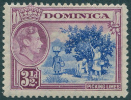 Dominica 1938 SG104a 3½d Purple And Ultramarine And Purple KGVI Picking Limes ML - Dominica (1978-...)