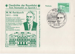 Germany Deutschland DDR 1983 Mstislav Keldysh Keldysch Scientist Mathematician Hero Of Socialist Labour, Latvia - Postkaarten - Gebruikt