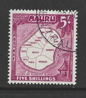 Nauru 1954 Definitives 5/- Island Map FU - Nauru