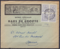 L. "Hans De Groote - Timbres Poste Pour Collection" Affr. Bloc De 4x N°849 Càd WATERLOO /-8-5-1956 Pour NAMUR - 1951-1975 Lion Héraldique