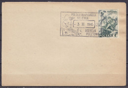 Pologne - Env. Affr. 1zt+2zt Libération De Varsovie - Oblit. Illustrée [POLSKA MARYNARKA WOJENNA /-3 II 1945/ AGENCJA PO - Covers & Documents