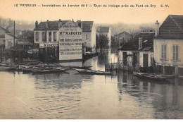 LE PERREUX : Inondations De Janvier 1910 Quai Du Halage Pres Du Pont De Bry - Tres Bon Etat - Le Perreux Sur Marne