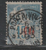 BENIN - N°15 Obl (1892) 40 Sur 15c Bleu - Usati