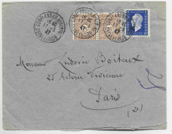 ARC TRIOMPHE 25C PAIRE + DULAC 4FR LETTRE CONFLANS 17.3.1947 AU TARIF - 1944-45 Arc Of Triomphe