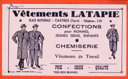 06192 / Rare CASTRES (81) Vêtements LATAPIE Place Nationale Chemiserie Confections Hommes Jeunes Vêtement Travail - Textile & Vestimentaire