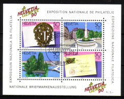 SCHWEIZ BLOCK 26 GESTEMPELT(USED) NATIONALE BRIEFMARKENAUSSTELLUNG HELVETIA GENEVE 90 - Blocks & Kleinbögen