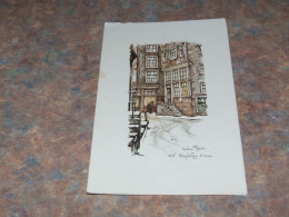 75776-         7,5 X 13 CM. - DOUBLE CARD, ILLUSTRATION  ANTON PIECK / H. HOFSTEEG, AMSTERDAM - Pieck, Anton