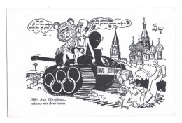 Illustration De Kris Adzel Haërdé - 1980 - Jeux Olympiques - Absence Des Américains - Carte Numérotée 362 - URSS  MOSCOU - Jeux Olympiques
