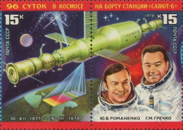 Russia USSR 1978  Space Research On Salyut-6 Space Station. Mi 4728-29 - Europa