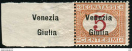 Venezia Giulia - Segnatasse 5 C. Soprastampa Ripetuta Sul Margine - Local And Autonomous Issues