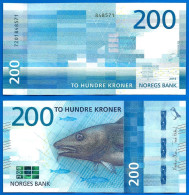 Norvege 200 Couronnes 2016 Norway Kroner Que Prix + Port Pingouin Saumon Salmon Banknote - Norway