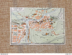 Pianta O Piantina Del 1929 La Città Di Cosenza Calabria T.C.I. - Mapas Geográficas