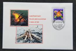 Switzerland National Jamboree Girl Guides Scouts 2022 Scouting Scout Camping (FDC) *Aromatic Campfire Smell *unusual - Covers & Documents