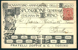 BK024 CINQUANTESIMO ANNIVERSARIO DELLO STATUTO ESPOSIZIONE GENERALE ITALIANA IN TORINO 1898 - Mostre, Esposizioni