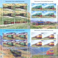 2024.Kyrgyzstan, , Locomotives Of Kyrgyzstan, 4 Sheetlets,  Mint/** - Kirghizistan