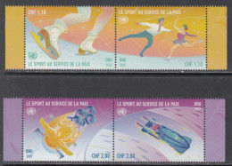 2022 United Nations GENEVA Sports For Peace Figure Skating Bobsledding Complete Set Of 2 Pairs MNH @ BELOW FACE VALUE - Neufs