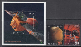 2022 United Nations Geneva Mars Space Exploration Astronomy Cpl Set Of 2 + Souvenir Sheet  MNH @ BELOW FACE VALUE - Neufs