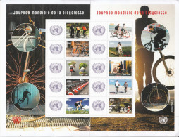 2022 United Nations Geneva World Bicycle Day Bicyclette GIANT A4 Miniature Sheet Of 10 MNH @ BELOW FACE VALUE - Nuovi