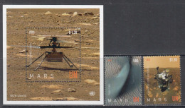 2022 United Nations New York Space Exploration Astronomy Cpl Set Of 2 + Souvenir Sheet  MNH @ BELOW FACE VALUE - Unused Stamps