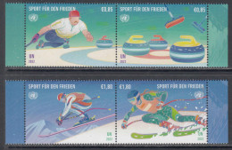 2022 United Nations Vienna Sport For Peace Curling Skiing Complete Set Of 2 Pairs MNH @ BELOW FACE VALUE - Neufs