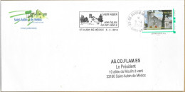 Nelle Aquitaine Eglise De St Aubin Médoc Oblitération St Aubin Médoc 5-4 2014 - Lettres & Documents