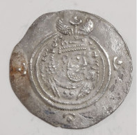 SASANIAN KINGS. Khosrau II. 591-628 AD. AR Silver Drachm Year 33 Mint LWY - Orientalische Münzen