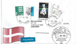 Lettre 2024 (festivals Fools), à Andorra, Avec Timbres à Date Arrivée Andorra - Covers & Documents