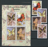 Sambia 706-709, Klb. 709-712 Postfrisch Schmetterling #JT946 - Nyassaland (1907-1953)