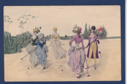 CPA Croquet Jeu Femme Woman écrite - Other & Unclassified