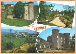 Ppgf/ CPSM Grand Format - ARDECHE - VERNOUX EN VIVARAIS - MULTIVUES DONT CHATEAUX DE COLLAND & VILLARD + VUE DE SILHAC - Vernoux