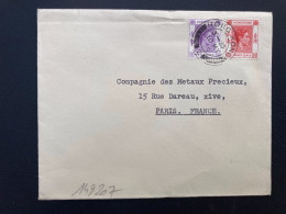 LETTRE Pour La FRANCE TP TWENTY CENTS + TEN CENTS OBL.10 MY 48 HONG KONG - Brieven En Documenten